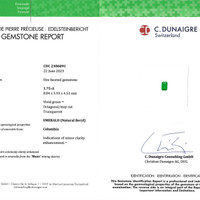 1.75 Ct. Emerald from Colombia - Muzo Scan Report