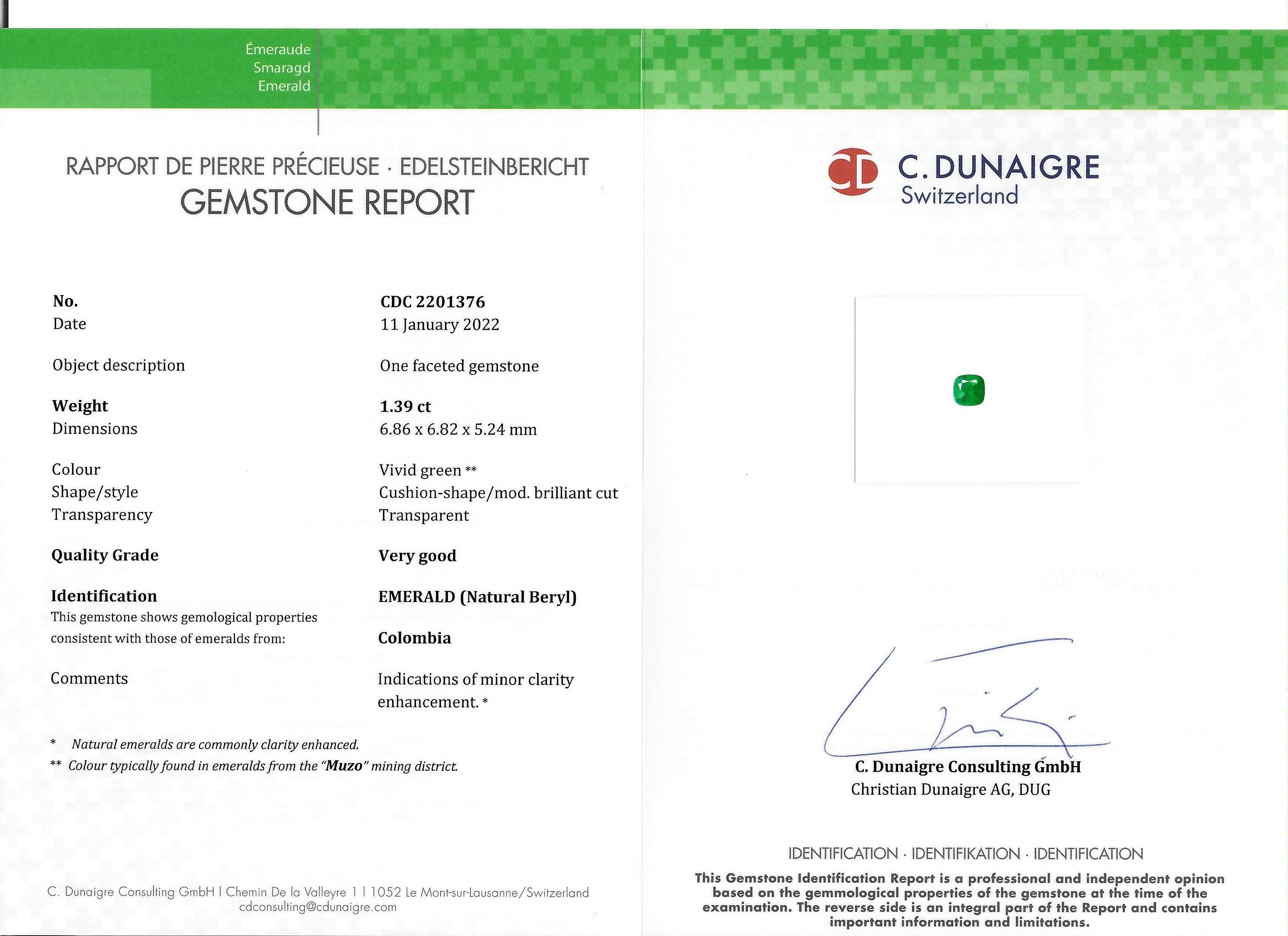 1.39 Ct. Emerald from Colombia