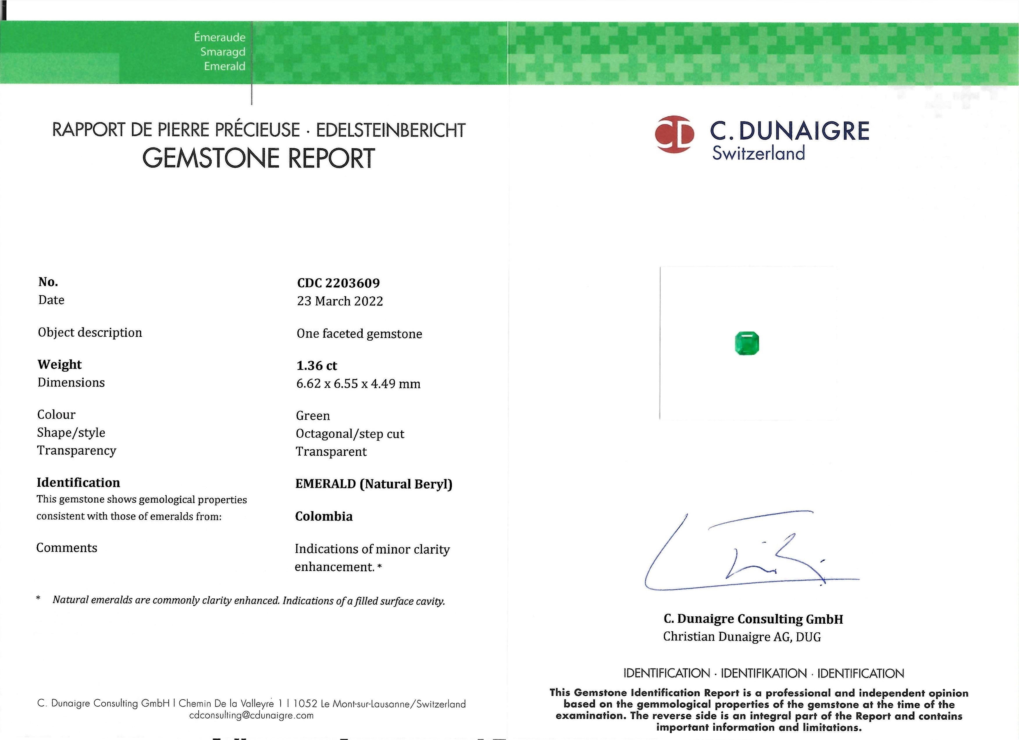 1.36 Ct. Emerald from Colombia
