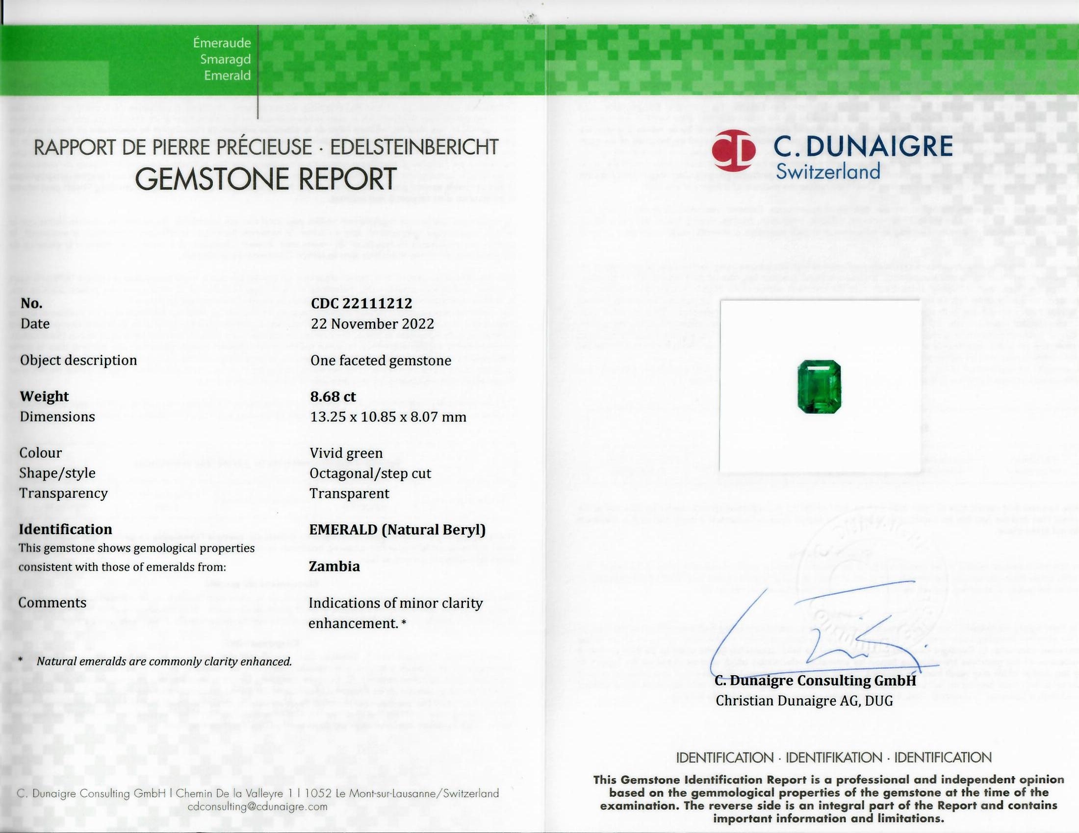 8.68 Ct. Emerald from Zambia
