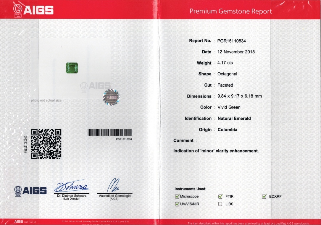 4.17 Ct. Emerald from Colombia