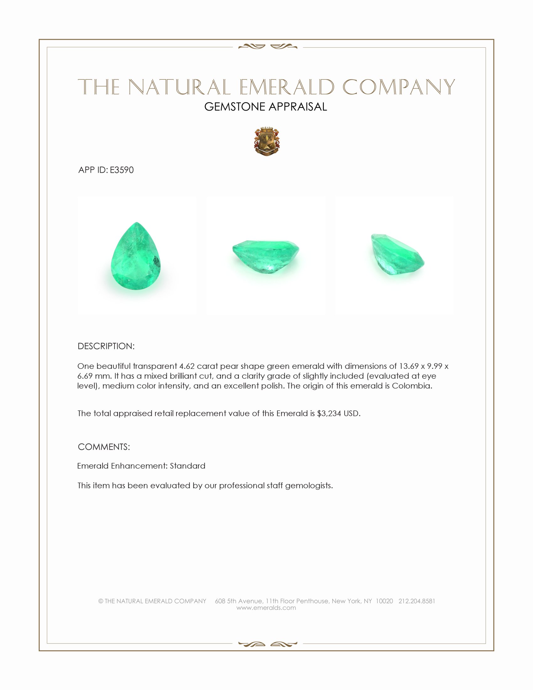 4.62 Ct. Emerald from Colombia