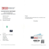 1.73 Ct. Emerald from Colombia Scan Report