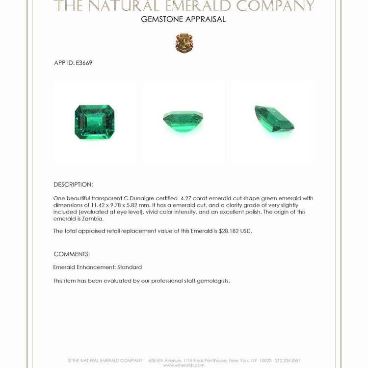 4.27 Ct. Emerald from Zambia