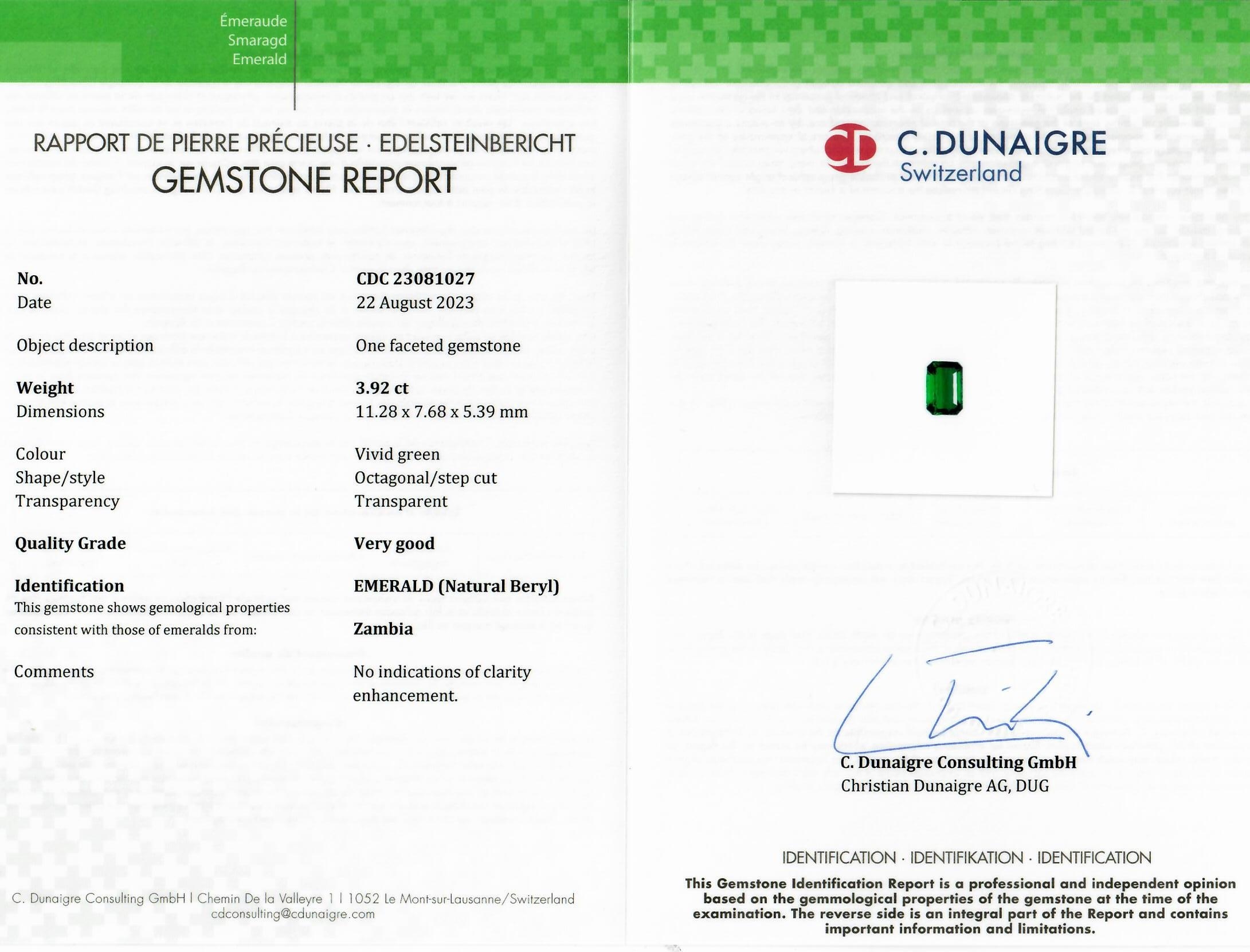 3.92 Ct. Emerald from Zambia