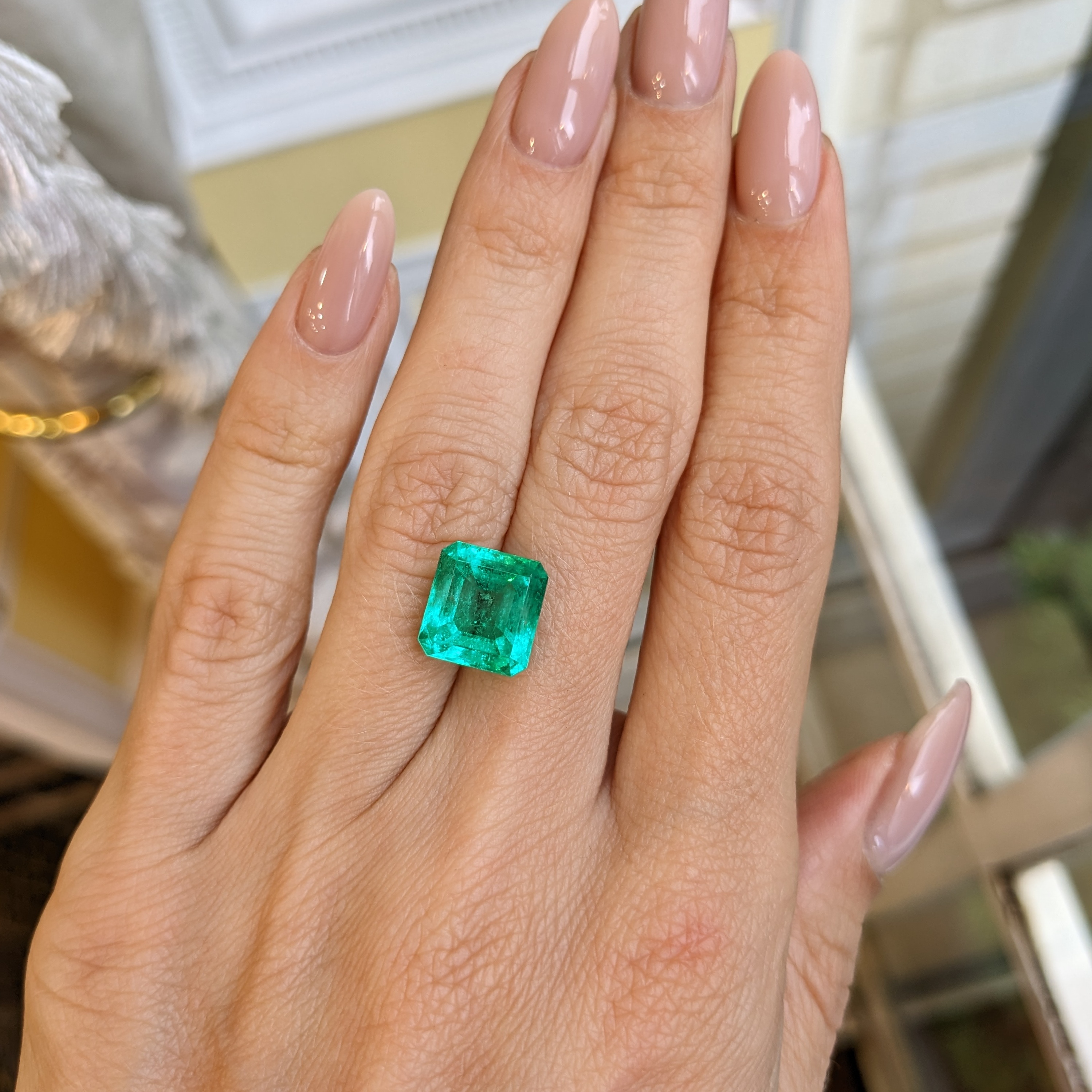 Emerald top Gemstone Loose,Natural Emerald Asscher,Natural Faceted Emerald,Natural Emerald Ring,Emerald for Jewelry,0.90 Carats Emerald Asscher