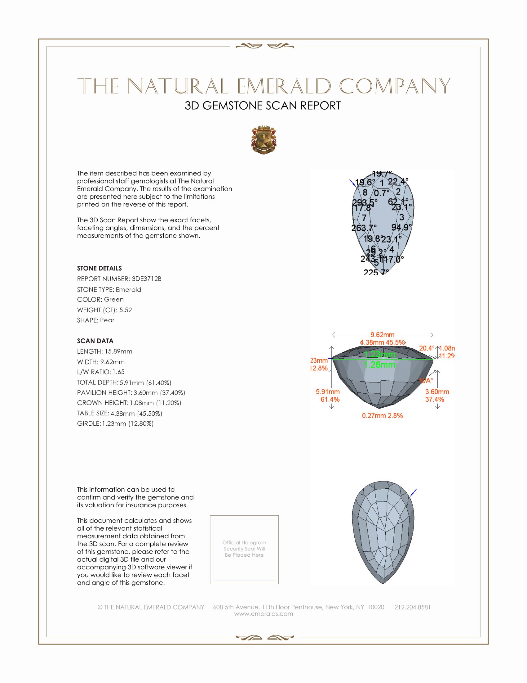 5.52 Ct. Emerald from Zambia