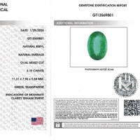 3.19 Ct. Emerald from Zambia Scan Report