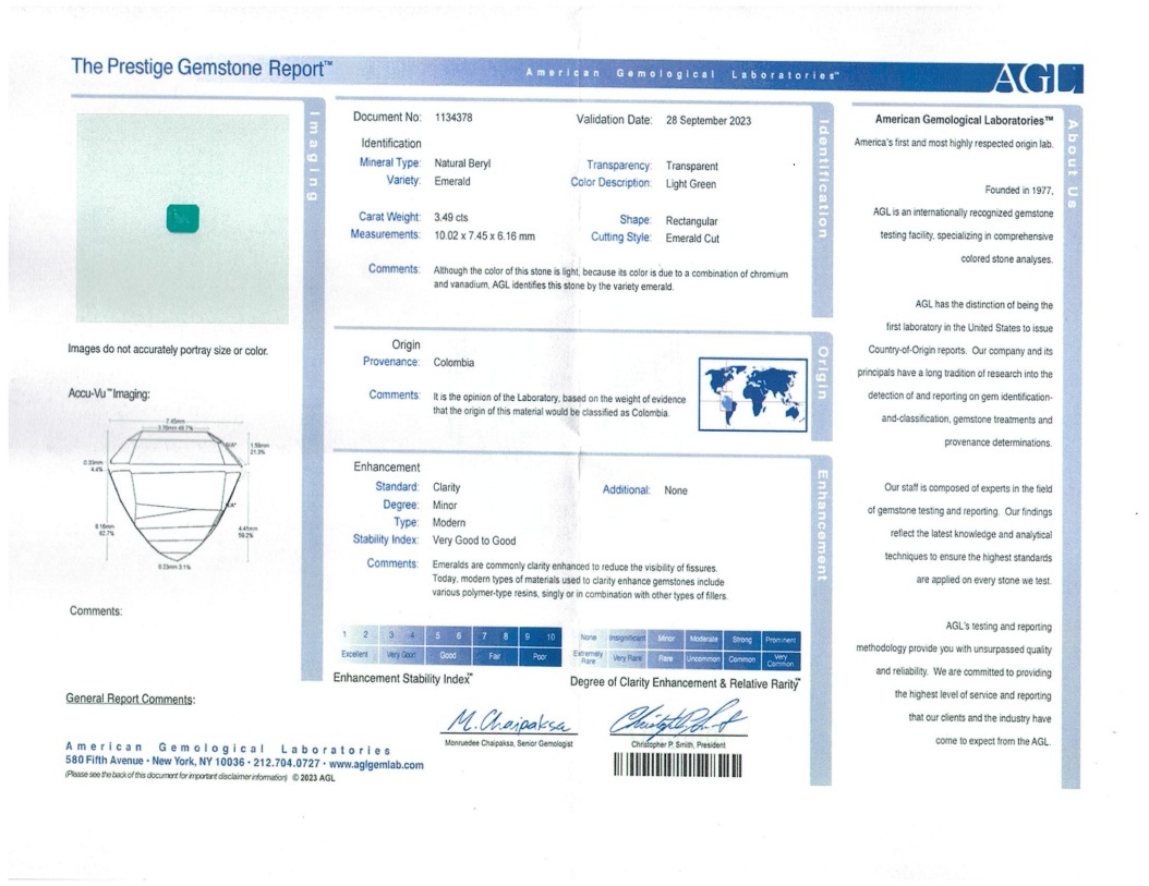 3.49 Ct. Emerald from Colombia