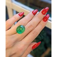 10.16 Ct. Cabochon Emerald from Colombia Life Style