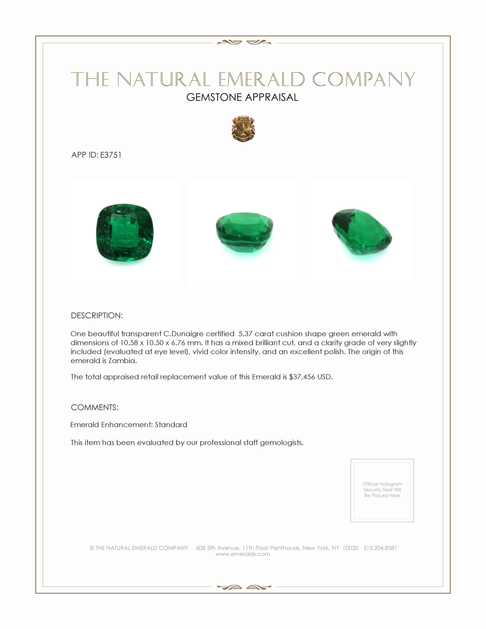 5.37 Ct. Emerald from Zambia