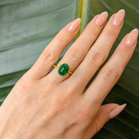 2.48 Ct. Cabochon Emerald from Brazil Life Style
