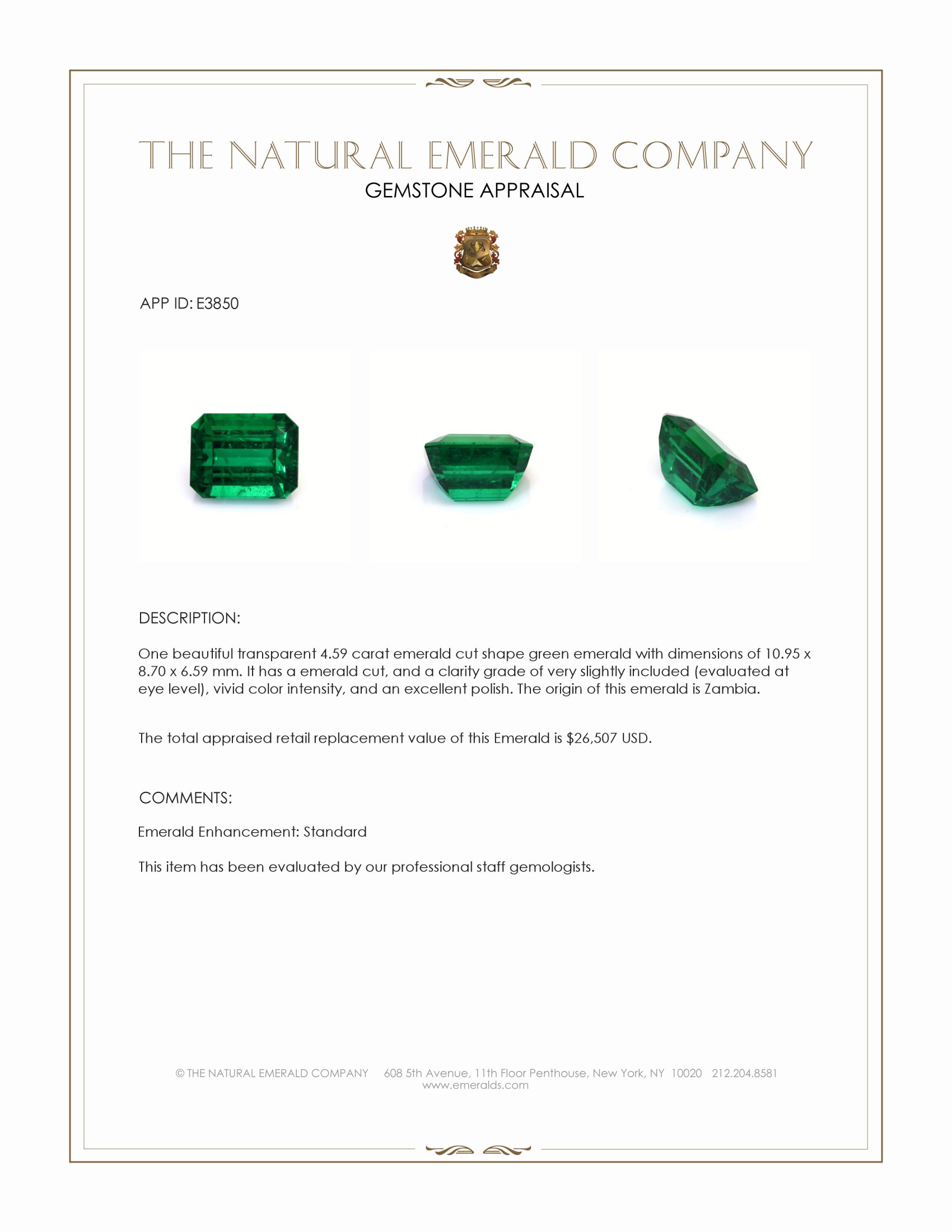 4.59 Ct. Emerald from Zambia