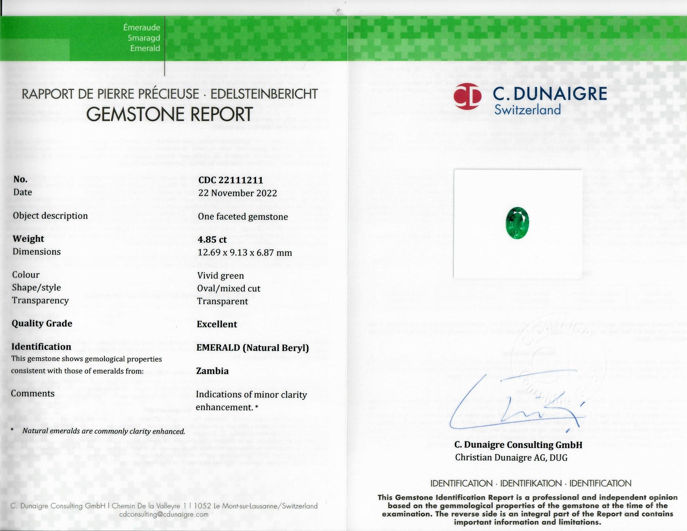 4.85 Ct. Emerald from Zambia