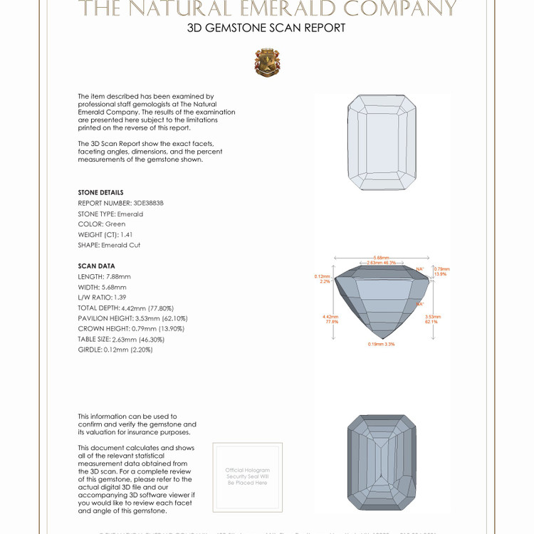 1.41 Ct. Emerald from Zambia