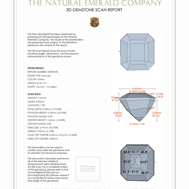 3.71 Ct. Emerald from Zambia