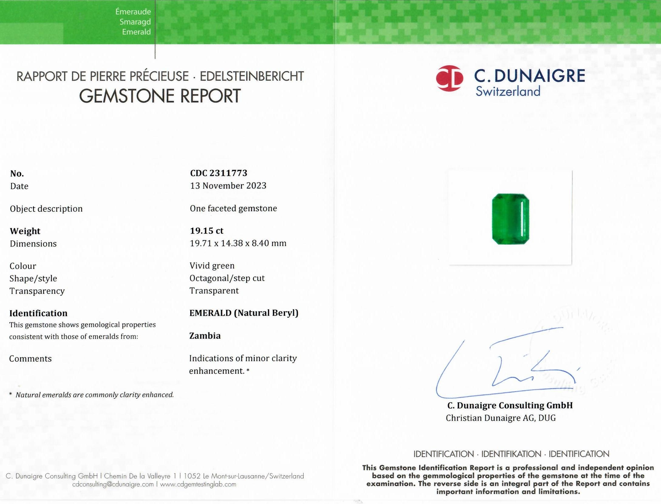 19.15 Ct. Emerald from Zambia