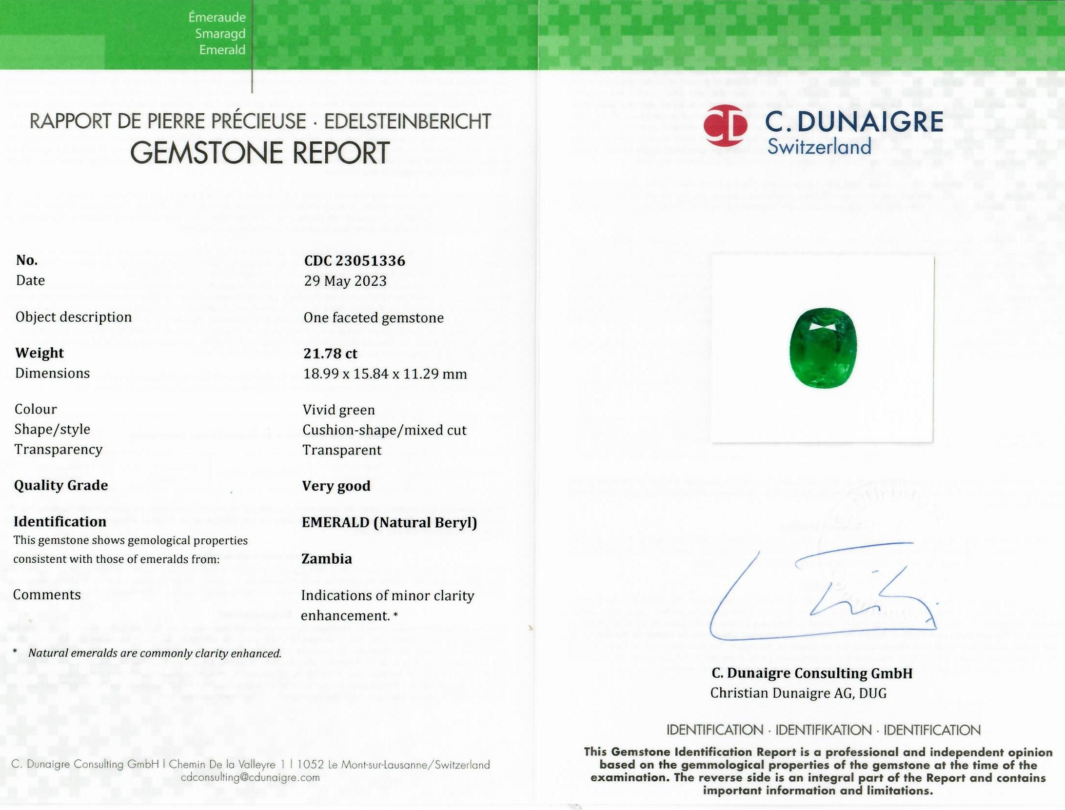 21.78 Ct. Emerald from Zambia