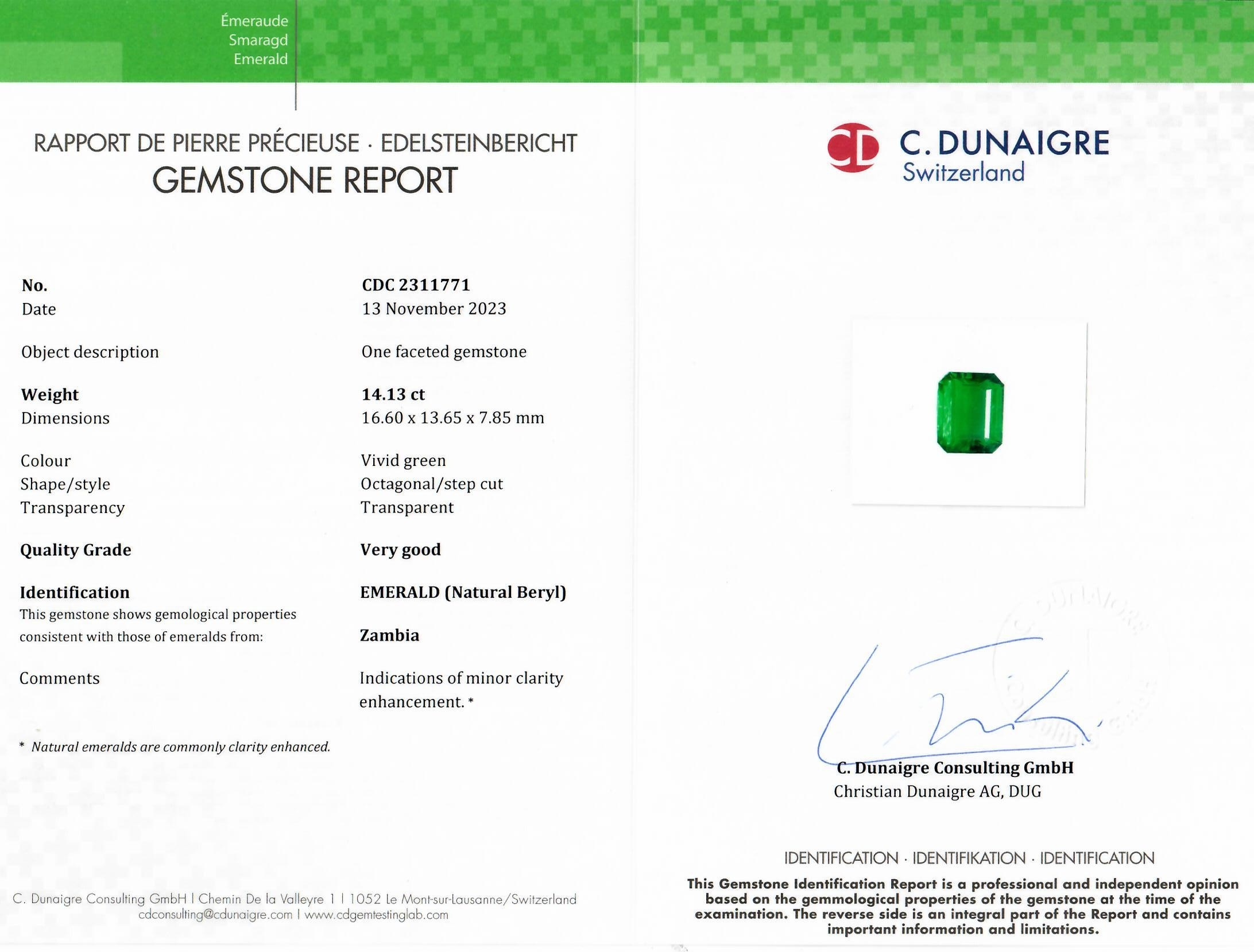 14.13 Ct. Emerald from Zambia