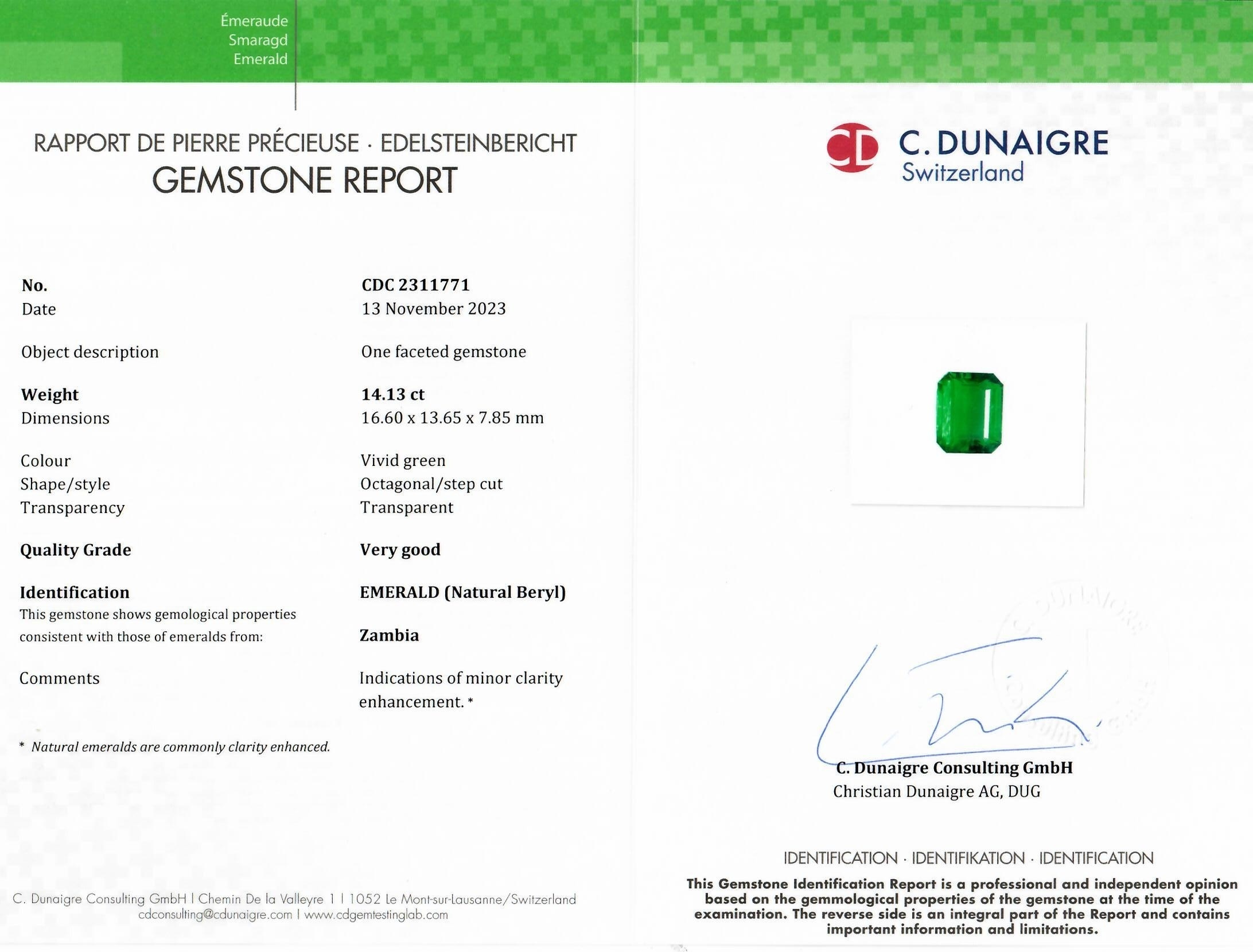 14.13 Ct. Emerald from Zambia