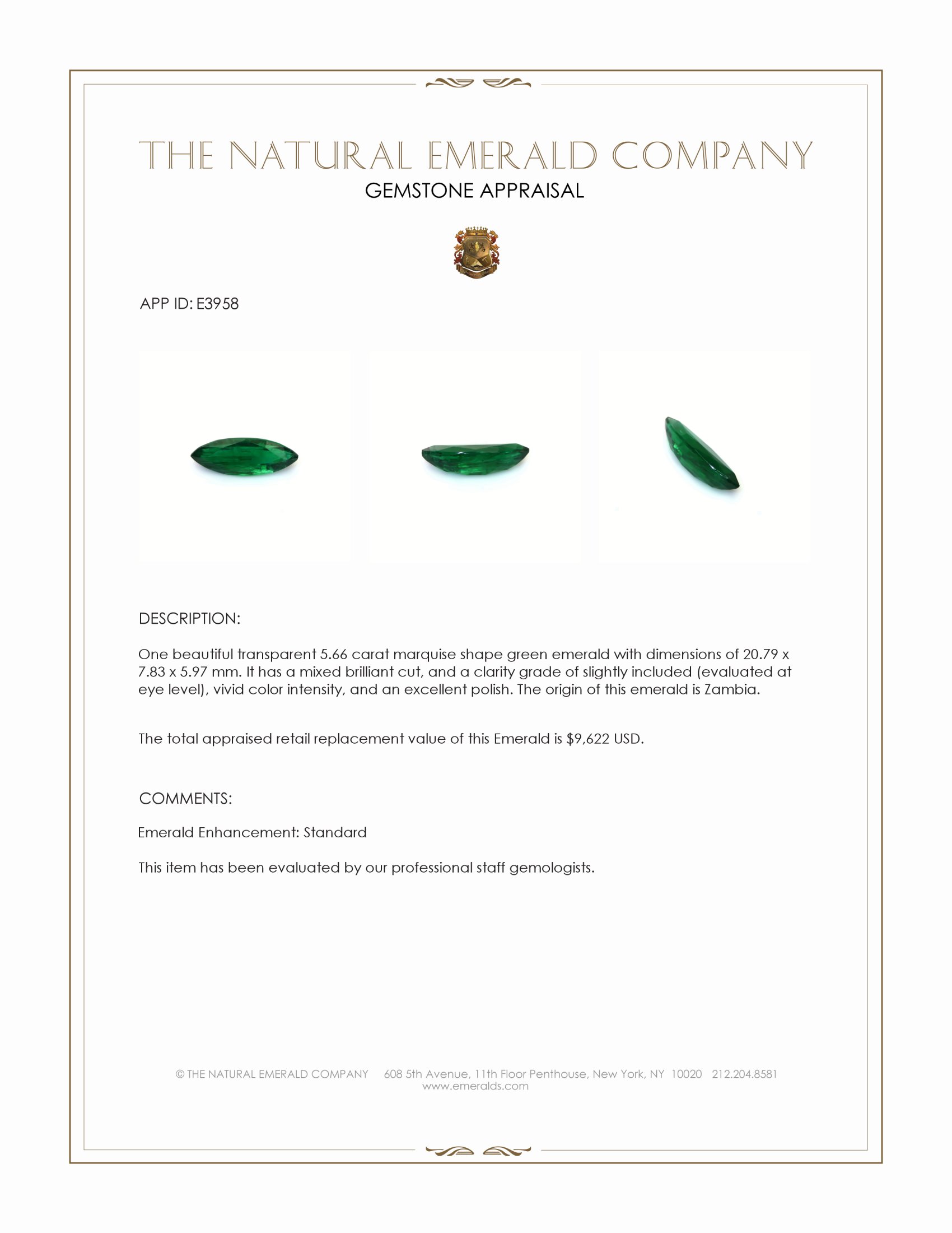5.66 Ct. Emerald from Zambia