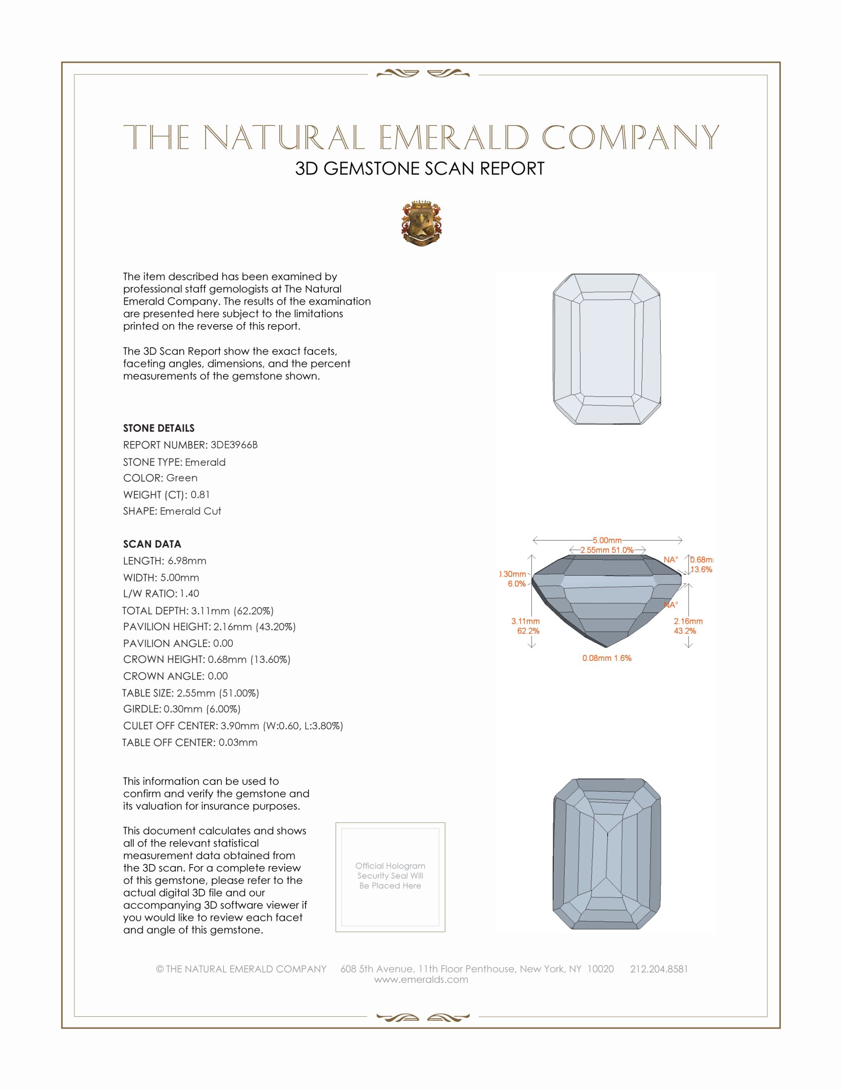 0.81 Ct. Emerald from Zambia
