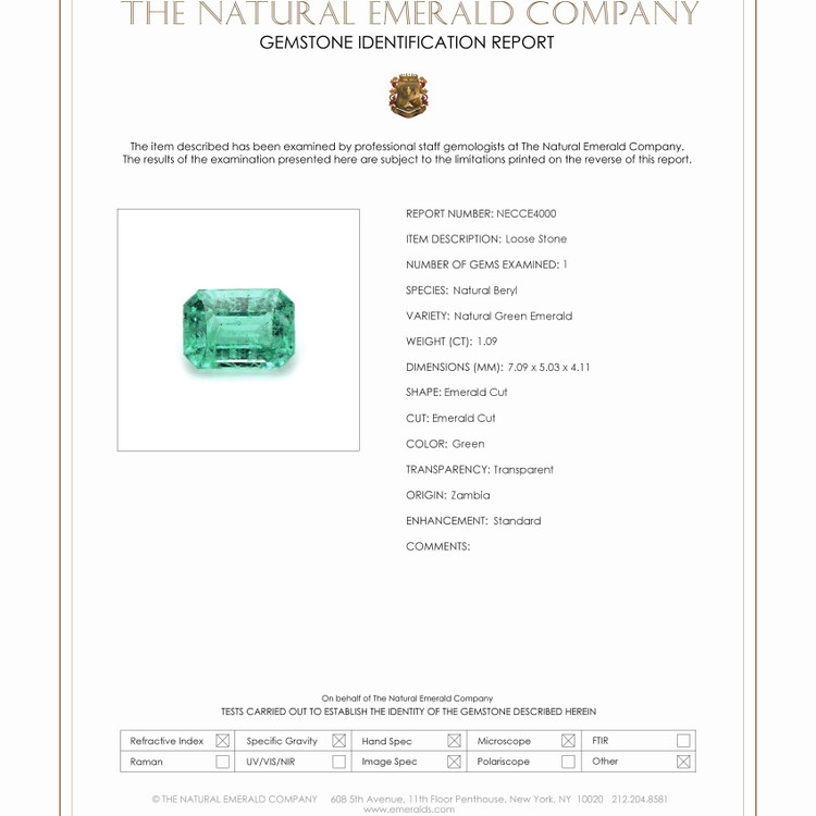 1.09 Ct. Emerald from Zambia