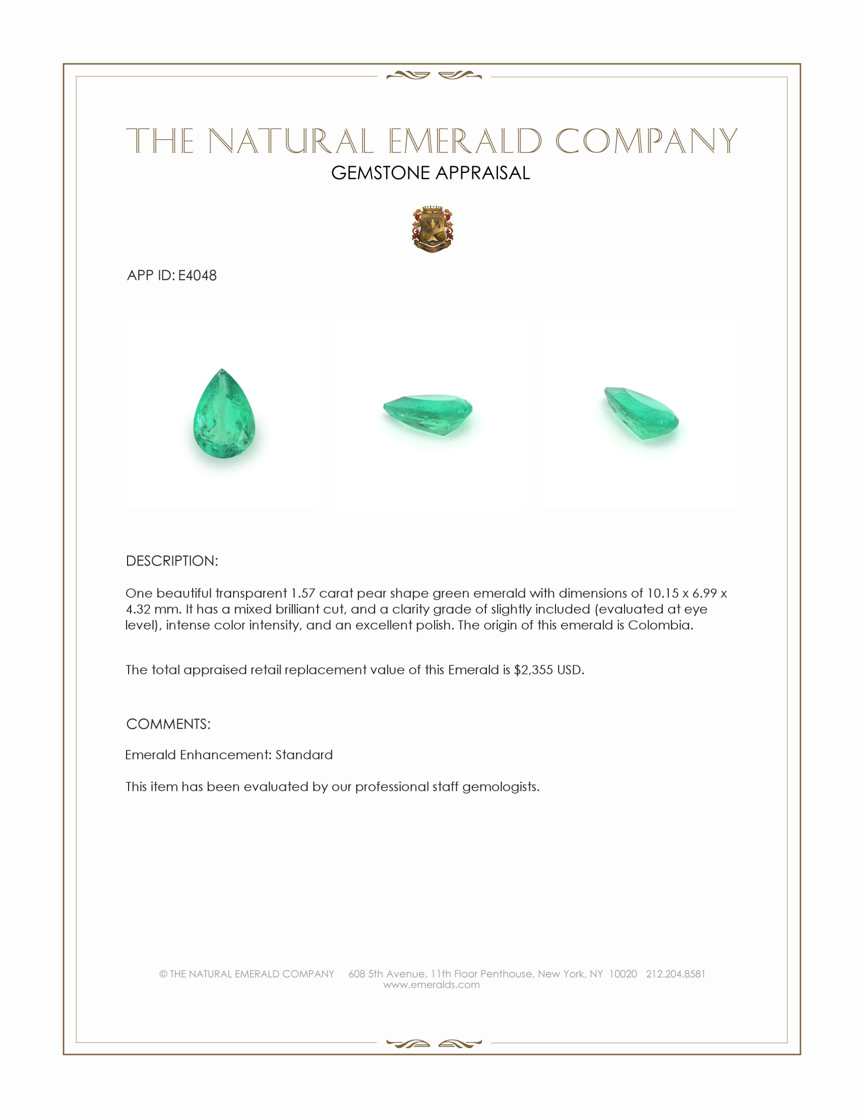 1.57 Ct. Emerald from Colombia