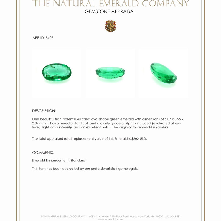 0.40 Ct. Emerald from Zambia