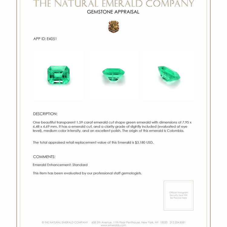 1.59 Ct. Emerald from Colombia