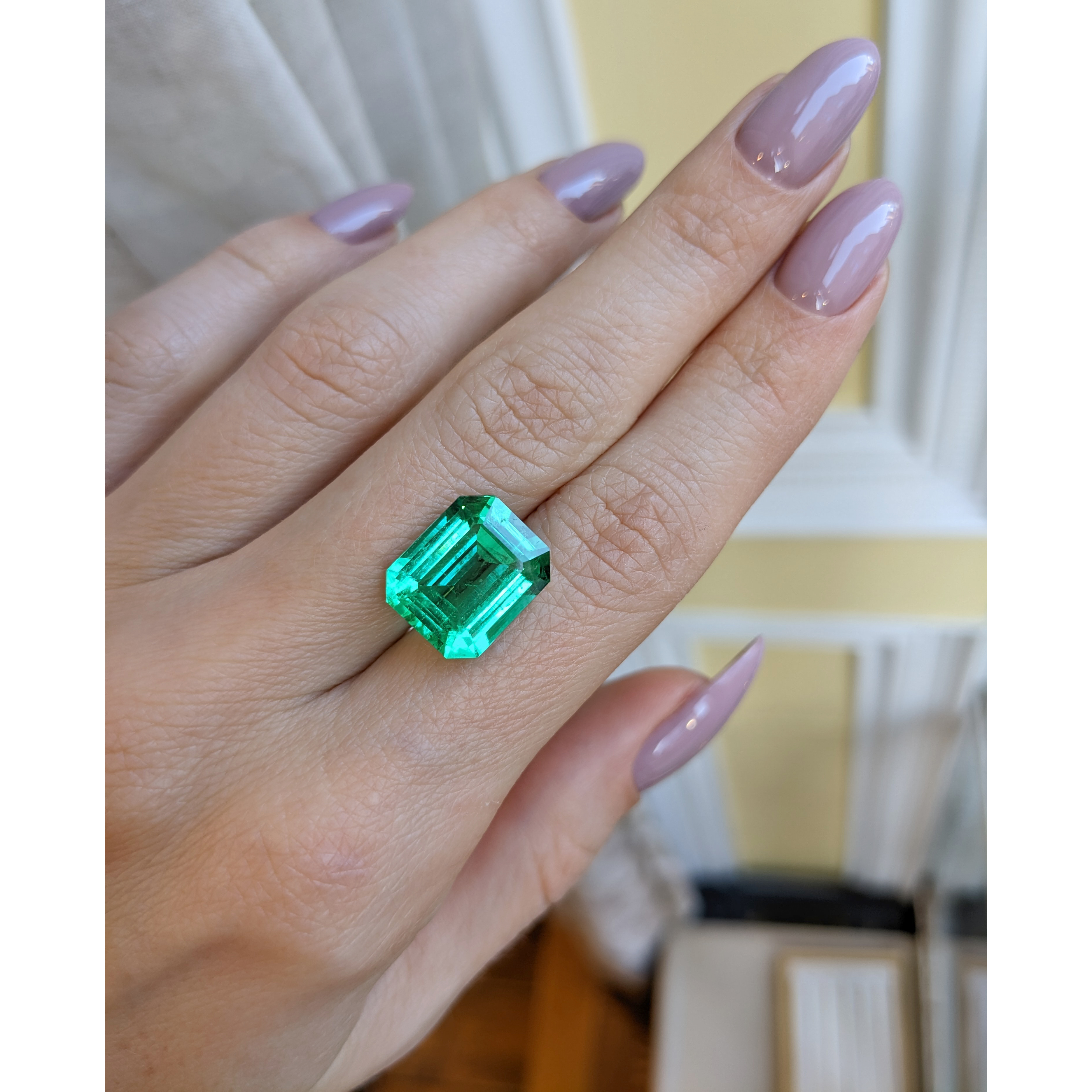 100% hot Natural Zambian Emerald Faceted Gemstone Square Shape Loose Gemstone 8x8x4 MM Ring Size Emerald Gemstone 2.30 Carat Gift For Her