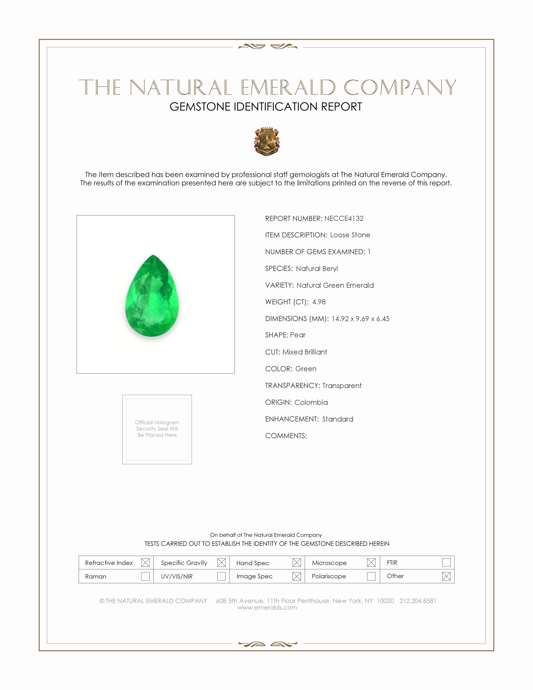 4.98 Ct. Emerald from Colombia