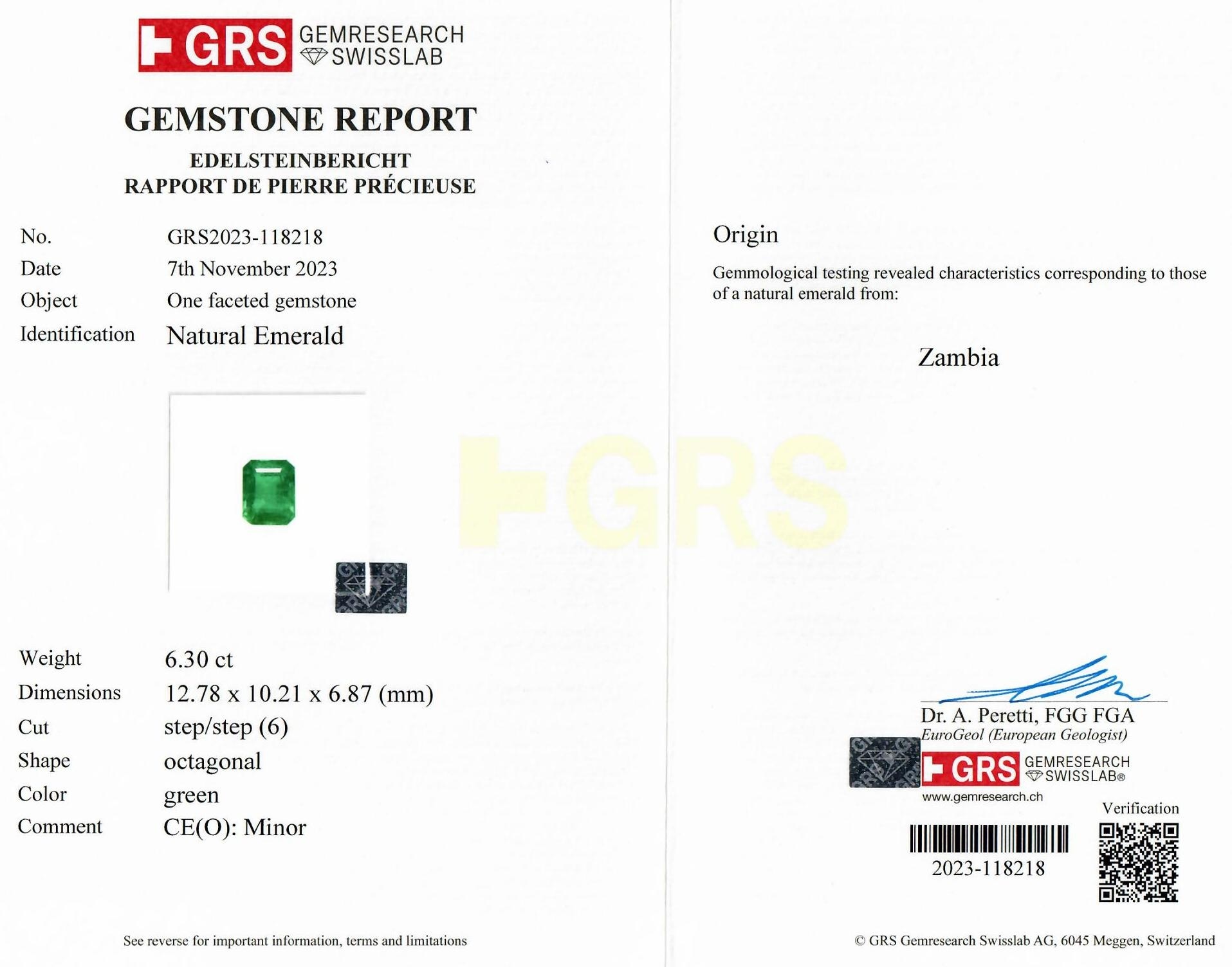 6.30 Ct. Emerald from Zambia