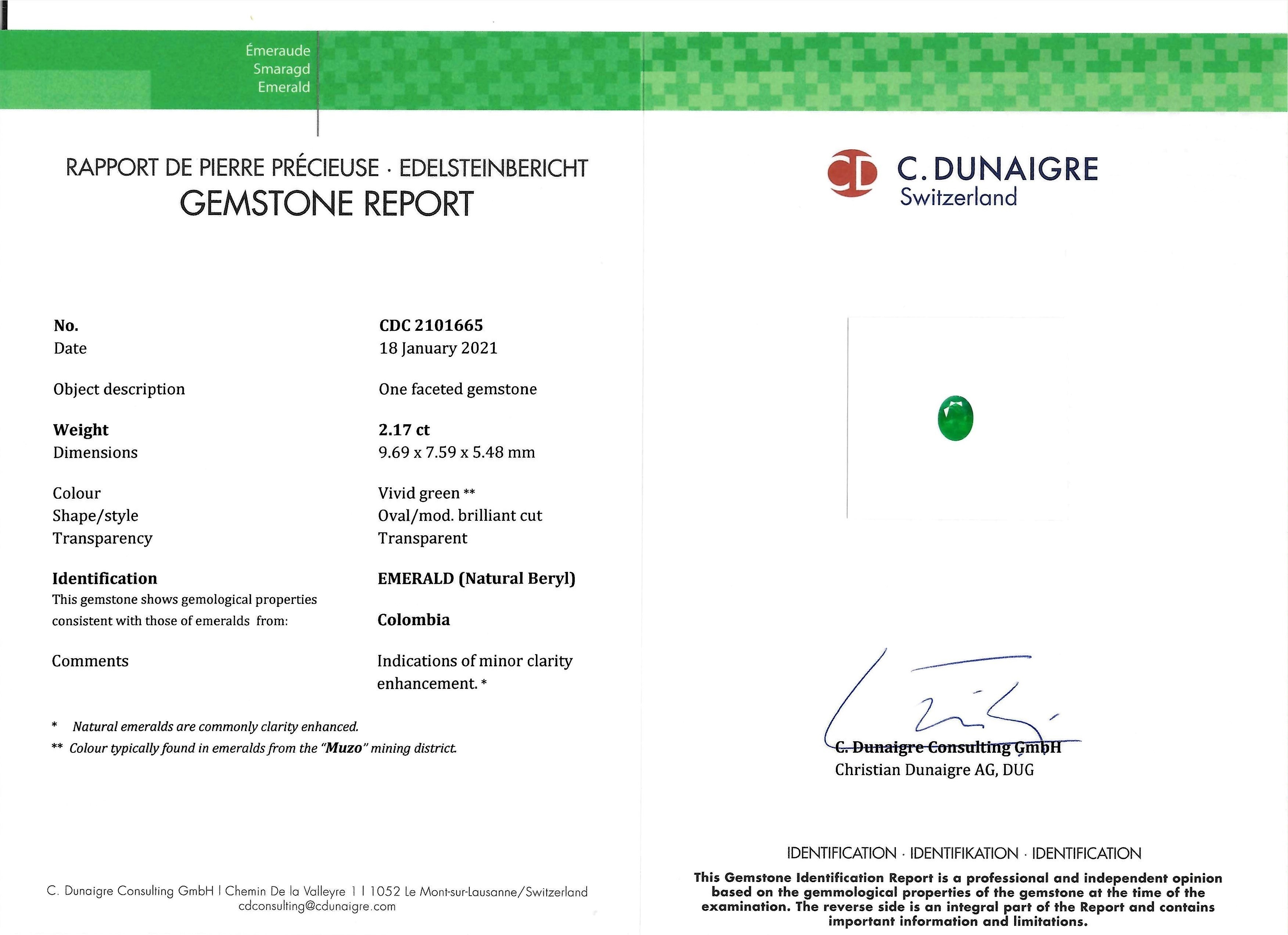 2.17 Ct. Emerald from Colombia