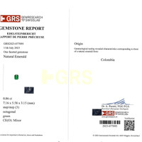 0.86 Ct. Emerald from Colombia Scan Report