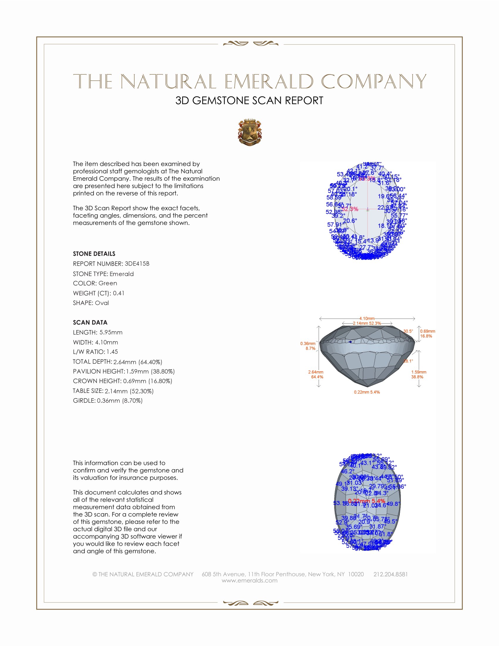0.41 Ct. Emerald from Zambia