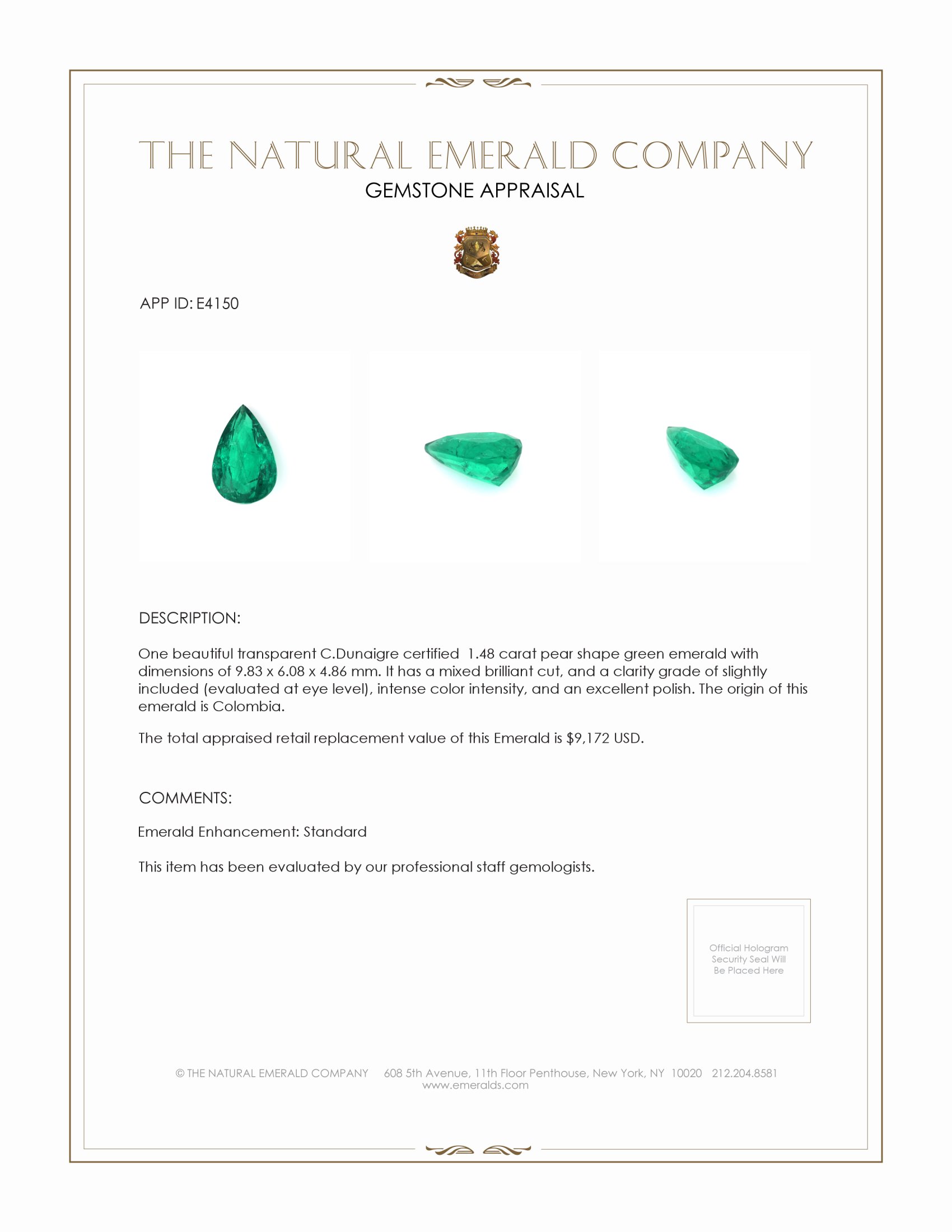 1.48 Ct. Emerald from Colombia