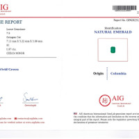 1.07 Ct. Emerald from Colombia Scan Report