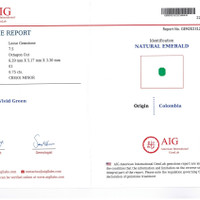 0.75 Ct. Emerald from Colombia Scan Report