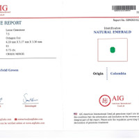 0.75 Ct. Emerald from Colombia Scan Report