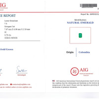 0.70 Ct. Emerald from Colombia Scan Report