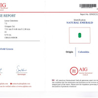 0.70 Ct. Emerald from Colombia Scan Report