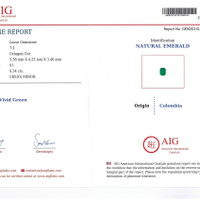 0.54 Ct. Emerald from Colombia Scan Report