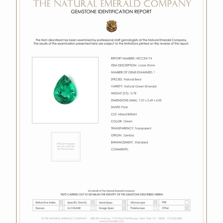 0.78 Ct. Emerald from Zambia