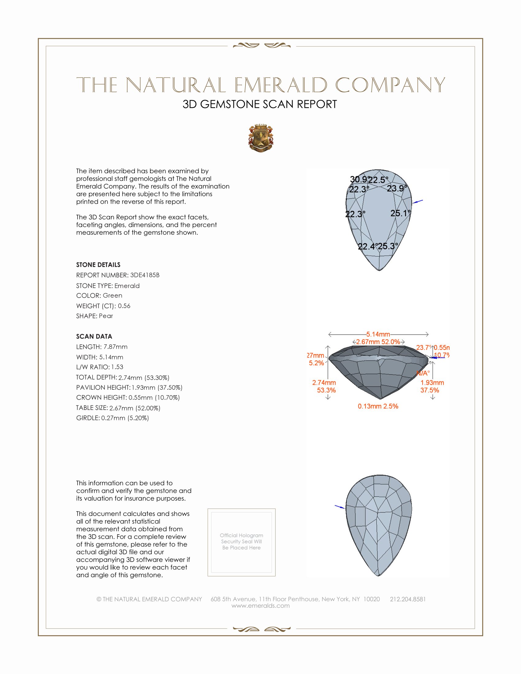 0.56 Ct. Emerald from Zambia