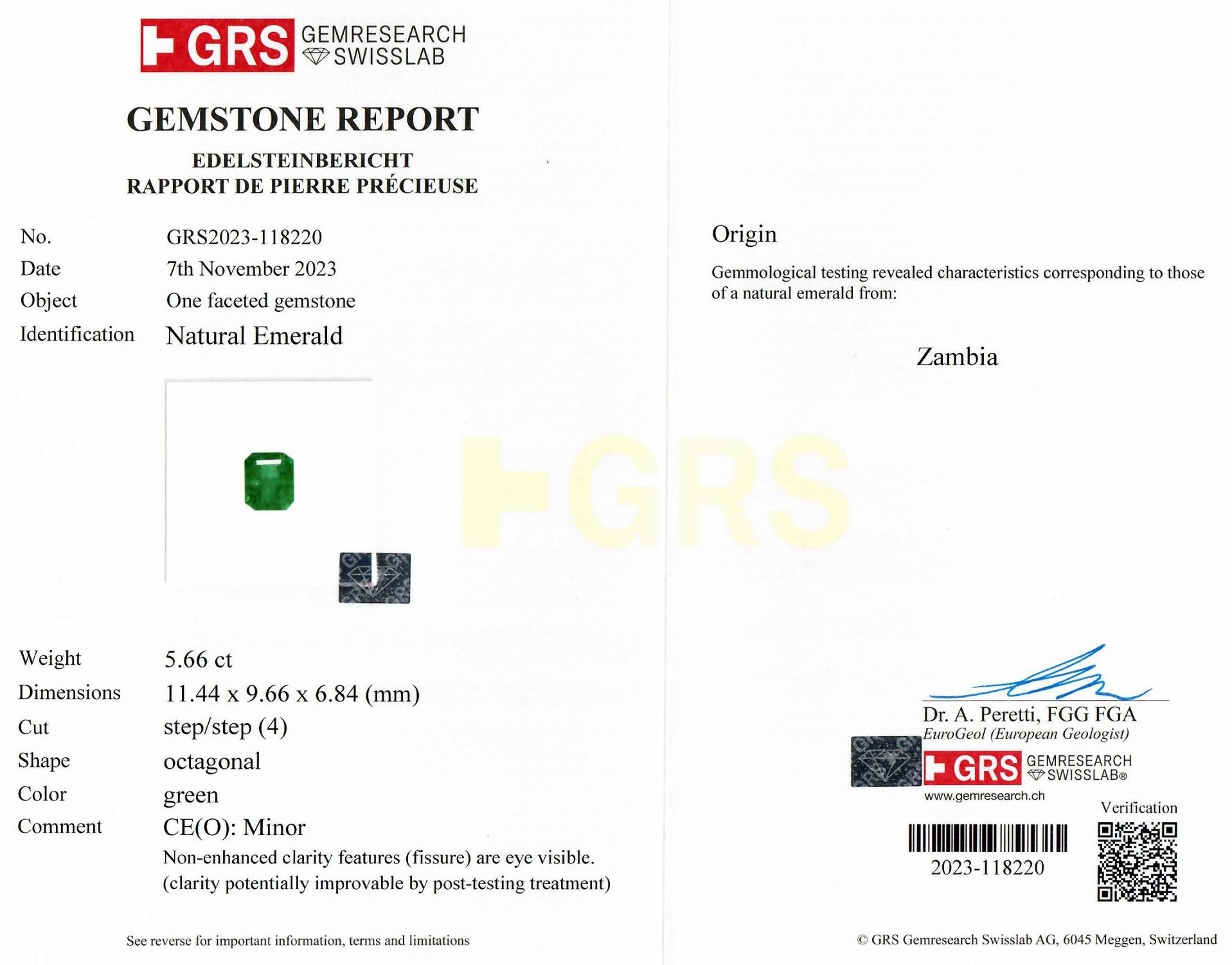 5.66 Ct. Emerald from Zambia