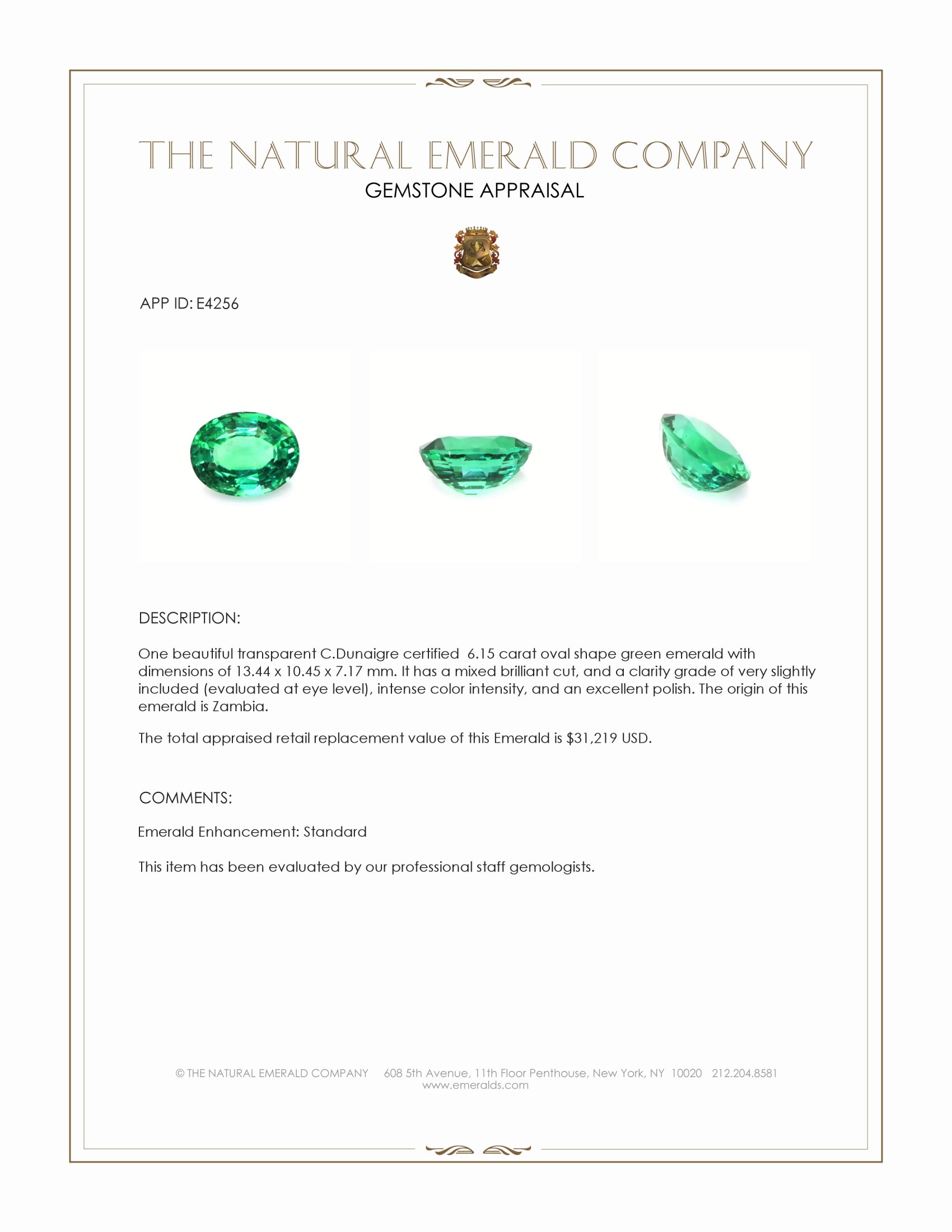 6.15 Ct. Emerald from Zambia