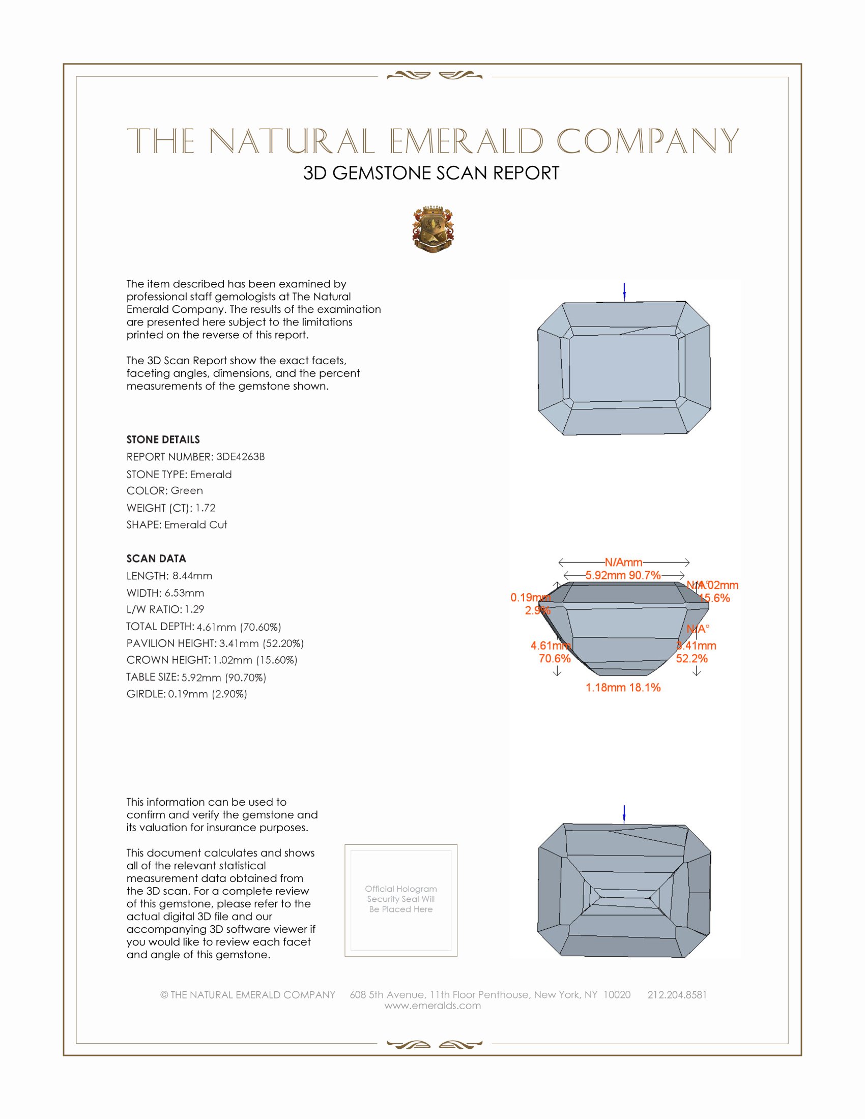1.72 Ct. Emerald from Zambia