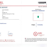 0.48 Ct. Emerald from Colombia Scan Report