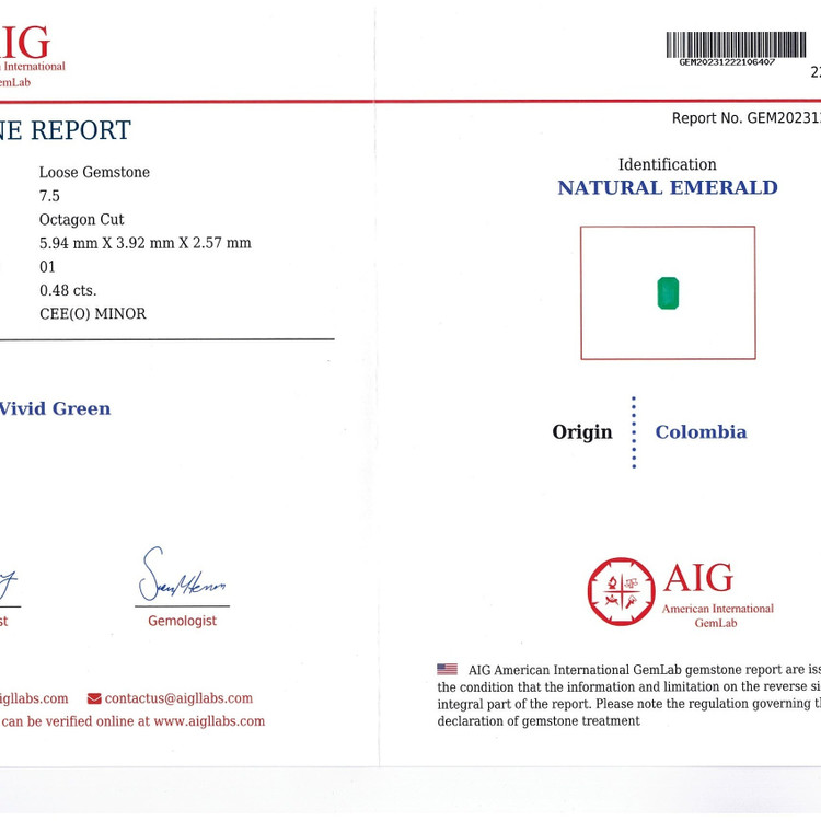 0.48 Ct. Emerald from Colombia